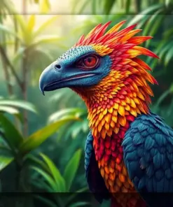 Majestic Rainforest Raptor paint by numbers