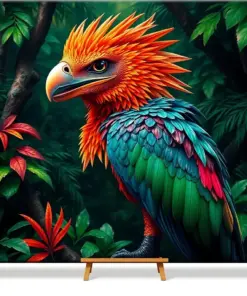 Majestic Rainforest Raptor paint by numbers