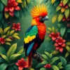 Majestic Turaco Vintage Jungle Paint By Numbers