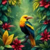 Majestic Turaco Vintage Jungle paint by numbers