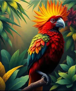 Majestic Turaco Vintage Jungle Paint By Numbers