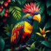 Majestic Turaco Vintage Jungle Paint By Numbers