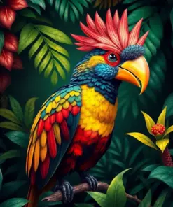 Majestic Turaco Vintage Jungle Paint By Numbers