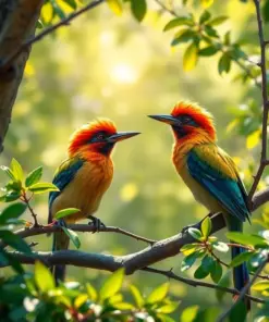 Manakins In Dappled Light Paint By Numbers