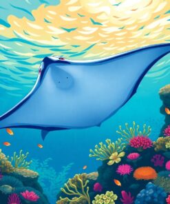 Manta Over Tropical Reef Paint By Numbers