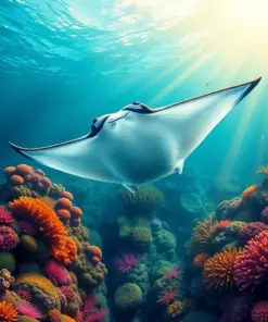 Manta Over Tropical Reef paint by numbers