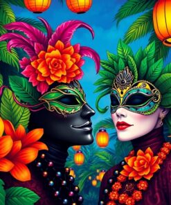 Tropical Lanterns Paint Numbers