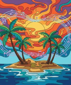 Melting Sun Island Rhythm Paint By Numbers