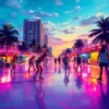 Miami Beach Skate Scene Paint By Numbers