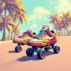 Miami Retro Roller Gliders Paint By Numbers