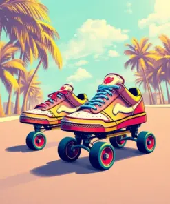 Miami Retro Roller Gliders Paint By Numbers