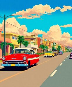 Mid Century Cuban Highway Paint By Numbers