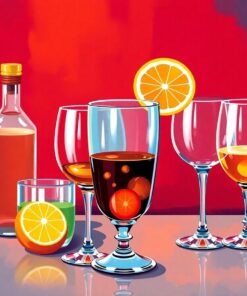 Midcentury Americana Rum Glass Paint By Numbers