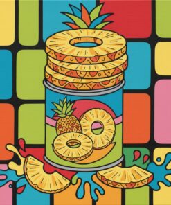 Midcentury Canned Pineapple Pop Paint By Numbers