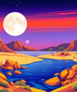 Moon Oasis Paint Numbers