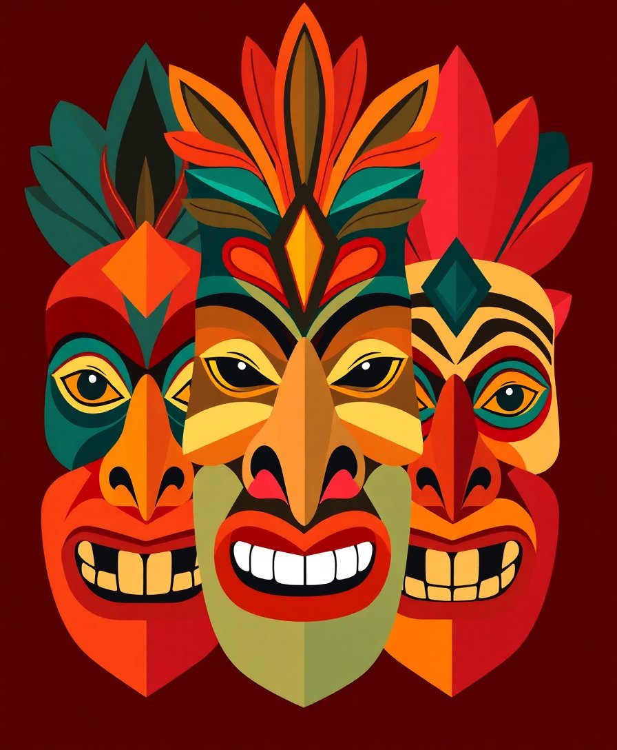 Tiki Masks Paint Numbers Tiki Masks Paint Numbers