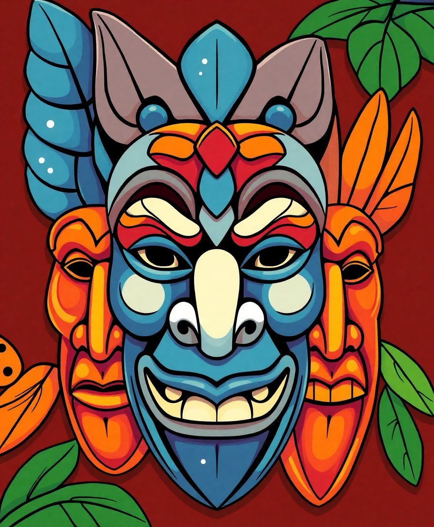 Mask Carvings Paint Numbers Mask Carvings Paint Numbers