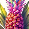 Midcentury Realistic Tropical Pineapple Paint By Numbers