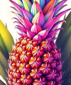 Midcentury Realistic Tropical Pineapple Paint By Numbers