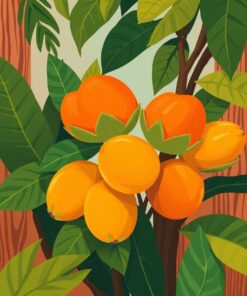Tropical Papayas Paint Numbers