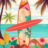 Tropical Surfboard Paint Numbers
