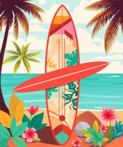 Tropical Surfboard Paint Numbers