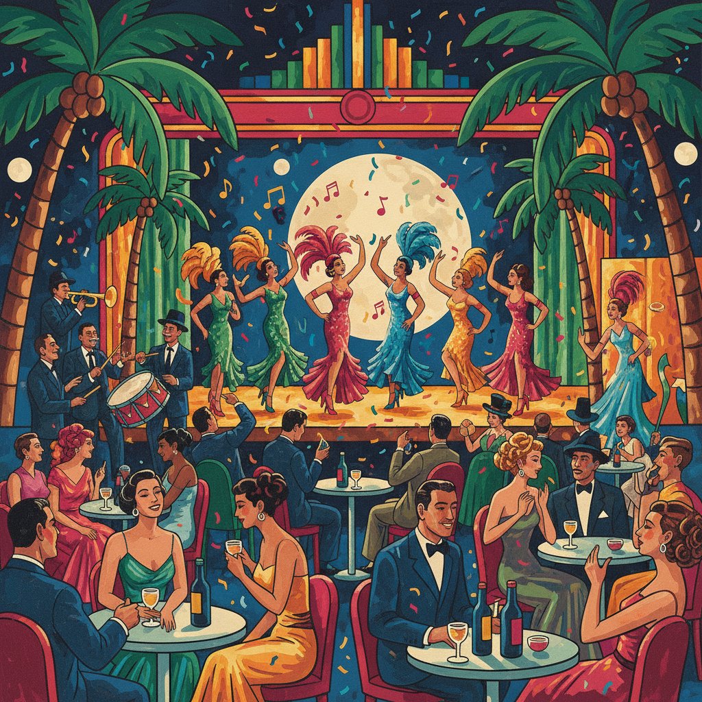 Midnight Havana Cabaret Paint By Numbers Kit - Vintage Holiday completed