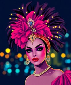 Showgirl Headdress Paint Numbers