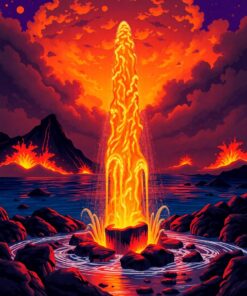 Fire Fountain Paint Numbers