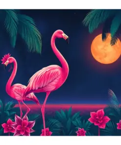 Midnight Miami Flamingo Pop Paint By Numbers