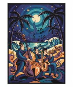 Midnight Palm Jazz Strings Paint By Numbers