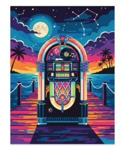 Midnight Pier Retro Jukebox Paint By Numbers