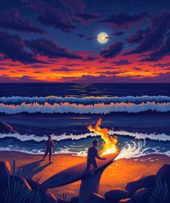 Surfboard Firelight Paint Numbers