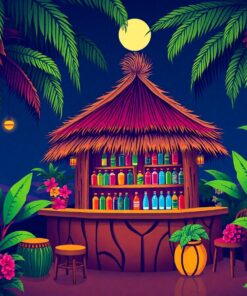 Midnight Tiki Bar Suspense Paint By Numbers