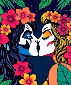 Midnight Tropical Comic Kiss Paint By Numbers