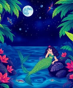 Mermaid Oasis Paint Numbers