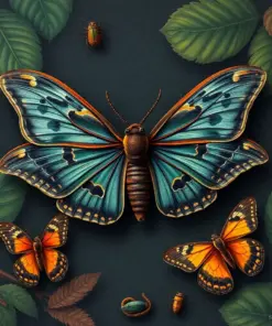 Midnight Tropical Moth Collection Paint By Numbers