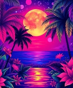 Midnight Tropical Radio Glow Paint By Numbers