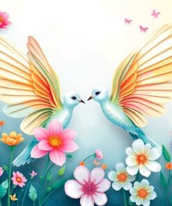 Mint Wings Meeting Bloom Paint By Numbers