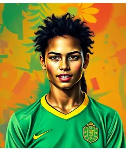 Miranda Brazilian Football Player paint by numbers
