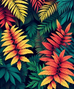 Tropical Fronds Paint Numbers