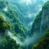 Mist Over Emerald Gorge Paint By Numbers