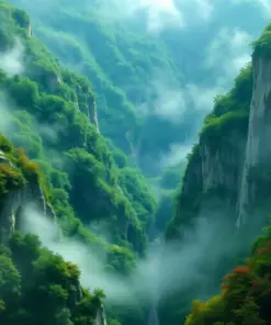 Mist Over Emerald Gorge Paint By Numbers