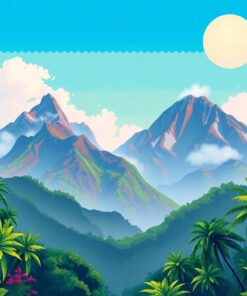 Misty Equatorial Peaks Paint By Numbers