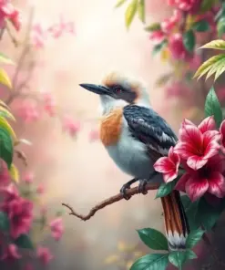 Misty Tropical Kookaburra Perch Paint By Numbers