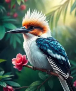 Misty Tropical Kookaburra Perch Paint By Numbers