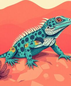 Misty Vintage Desert Lizard Paint By Numbers