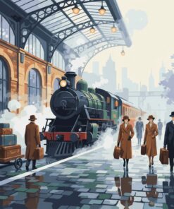 Misty Vintage Train Platform Paint By Numbers