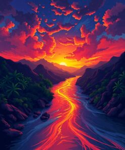 River Glow Paint Numbers