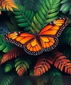 Monarch Of Tropical Ferns Paint By Numbers